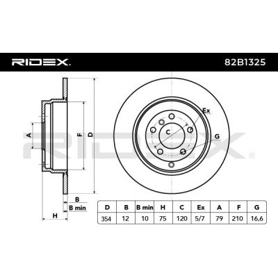 Bremsscheibe RIDEX 82B1325 82B1325 - foto 3