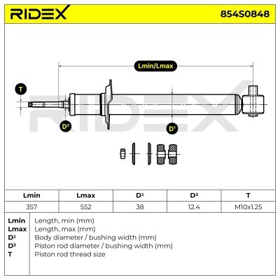 Stoßdämpfer RIDEX 854S0848 854S0848 - foto 9