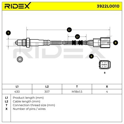 Lambdasonde RIDEX 3922L0010 3922L0010 - foto 6