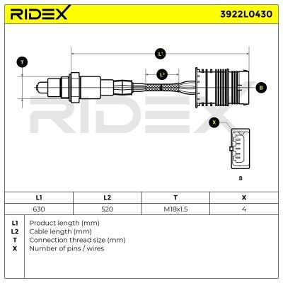 Lambdasonde RIDEX 3922L0430 3922L0430 - foto 6