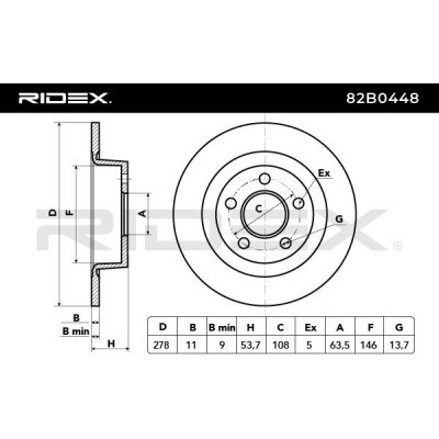 Bremsscheibe RIDEX 82B0448 82B0448 - foto 4