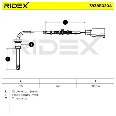 Abgastemperatursensor RIDEX 3938E0204 3938E0204 - foto 6