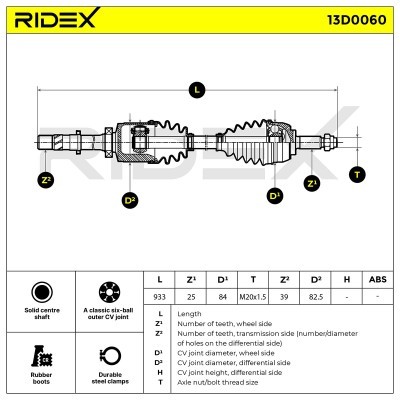 Antriebswelle RIDEX 13D0060 13D0060 - foto 6
