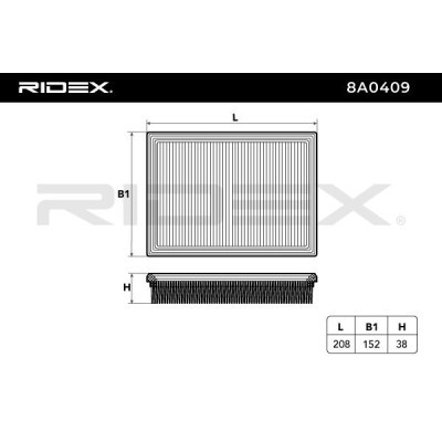 Luftfilter RIDEX 8A0409 8A0409 - foto 6