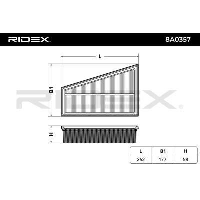 Luftfilter RIDEX 8A0357 8A0357 - foto 3
