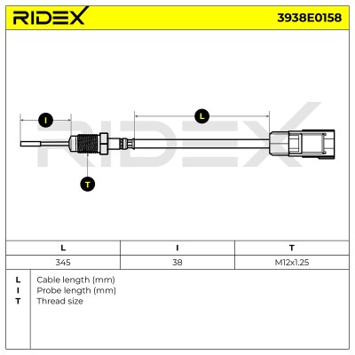 Abgastemperatursensor RIDEX 3938E0158 3938E0158 - foto 5