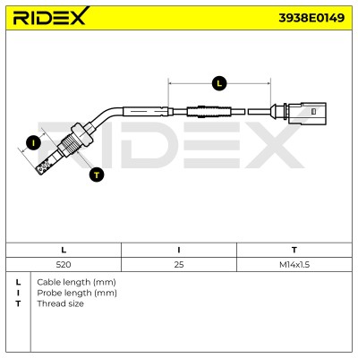 Abgastemperatursensor RIDEX 3938E0149 3938E0149 - foto 6
