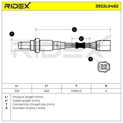 Lambdasonde RIDEX 3922L0482 3922L0482 - foto 6