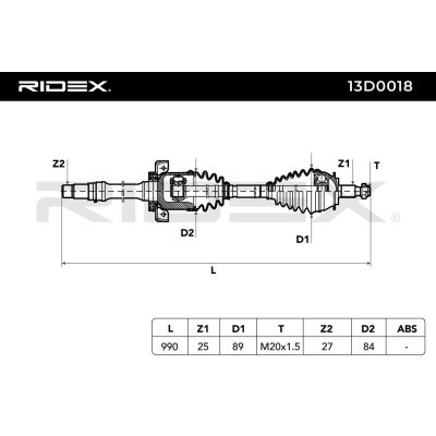 Antriebswelle RIDEX 13D0018 13D0018 - foto 7
