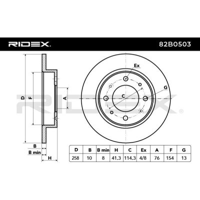 Bremsscheibe RIDEX 82B0503 82B0503 - foto 3