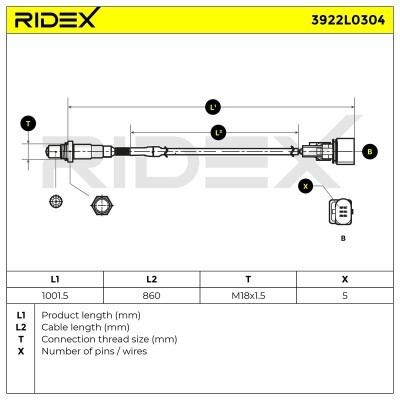 Lambdasonde RIDEX 3922L0304 3922L0304 - foto 6