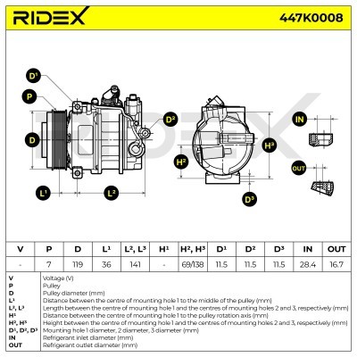 Kompressor, Klimaanlage MERCEDES-BENZ 447K0008 - foto 6