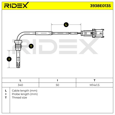 Abgastemperatursensor RIDEX 3938E0135 3938E0135 - foto 7