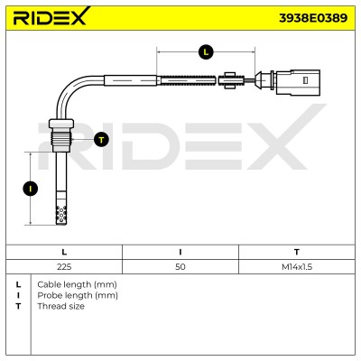 Abgastemperatursensor RIDEX 3938E0389 3938E0389 - foto 6
