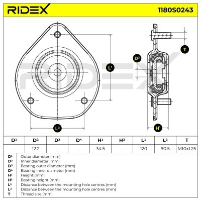 Stoßdämpferkissen Vorderachse RIDEX 1180S0243 1180S0243 - foto 5