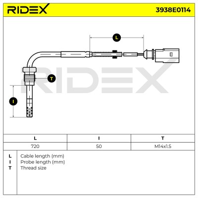 Abgastemperatursensor RIDEX 3938E0114 3938E0114 - foto 6
