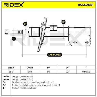 Stoßdämpfer RIDEX 854S2051 854S2051 - foto 7