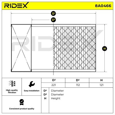 Luftfilter RIDEX 8A0466 8A0466 - foto 6