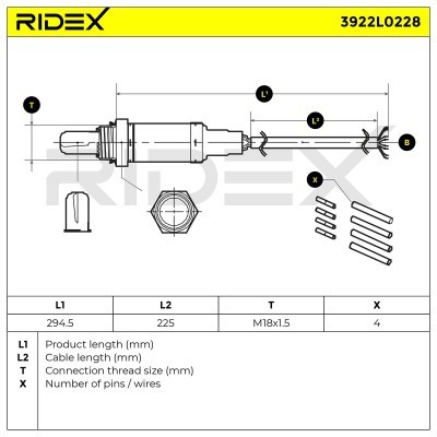 Lambdasonde RIDEX 3922L0228 3922L0228 - foto 5