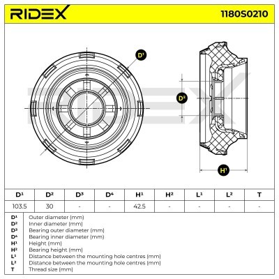 Stoßdämpferkissen Vorderachse RIDEX 1180S0210 1180S0210 - foto 6