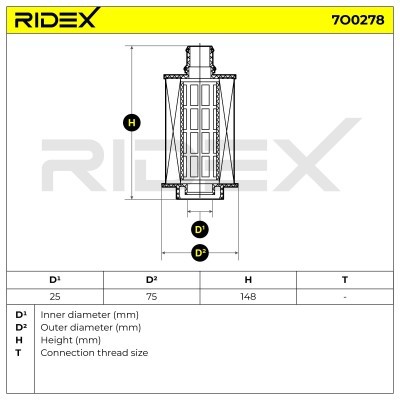 Ölfilter RIDEX 7O0278 7O0278 - foto 6