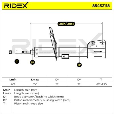 Stoßdämpfer RIDEX 854S2118 854S2118 - foto 9