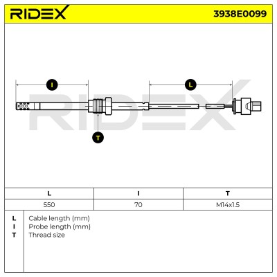 Abgastemperatursensor RIDEX 3938E0099 3938E0099 - foto 6