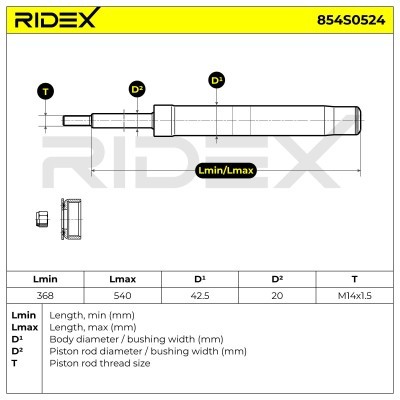 Stoßdämpfer RIDEX 854S0524 854S0524 - foto 3