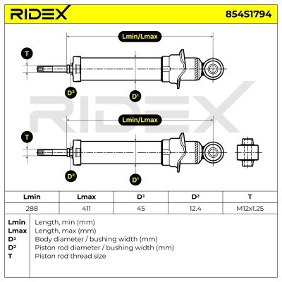 Stoßdämpfer RIDEX 854S1794 854S1794 - foto 5