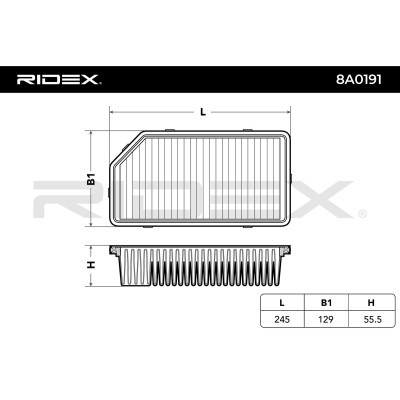 Luftfilter RIDEX 8A0191 8A0191 - foto 3