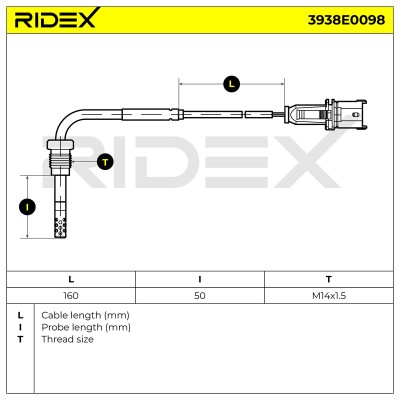 Abgastemperatursensor RIDEX 3938E0098 3938E0098 - foto 6