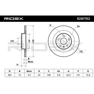 Bremsscheibe RIDEX 82B1762 82B1762 - foto 7
