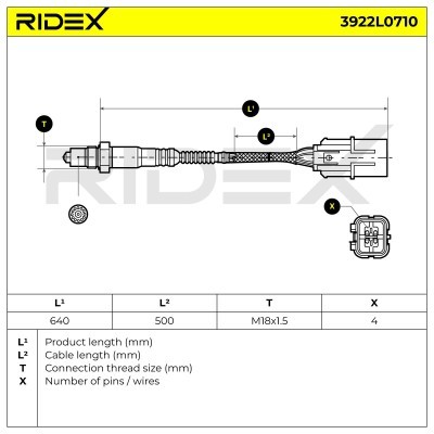 Lambdasonde RIDEX 3922L0710 3922L0710 - foto 3