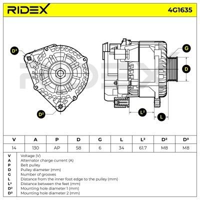 Generator RIDEX 4G1635 4G1635 - foto 7