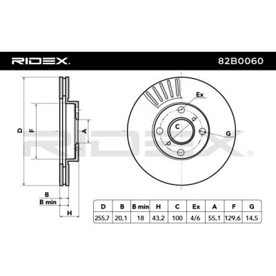 Bremsscheibe RIDEX 82B0060 82B0060 - foto 5