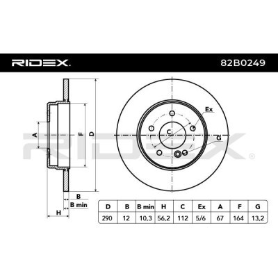 Bremsscheibe RIDEX 82B0249 82B0249 - foto 3
