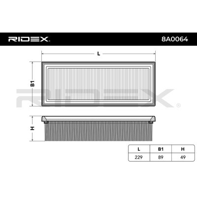 Luftfilter RIDEX 8A0064 8A0064 - foto 3