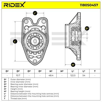 Stoßdämpferkissen Vorderachse RIDEX 1180S0457 1180S0457 - foto 5
