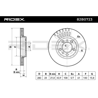 Bremsscheibe RIDEX 82B0723 82B0723 - foto 3