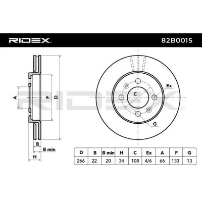 Bremsscheibe RIDEX 82B0015 82B0015 - foto 4