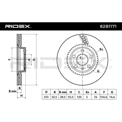 Bremsscheibe RIDEX 82B1171 82B1171 - foto 4
