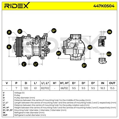 Kompressor, Klimaanlage TOYOTA 447K0504 - foto 5