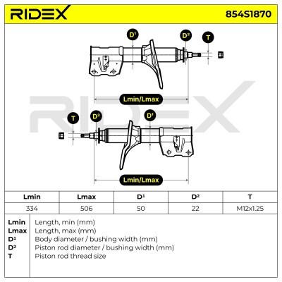 Stoßdämpfer RIDEX 854S1870 854S1870 - foto 4
