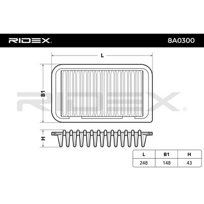 Luftfilter RIDEX 8A0300 8A0300 - foto 5