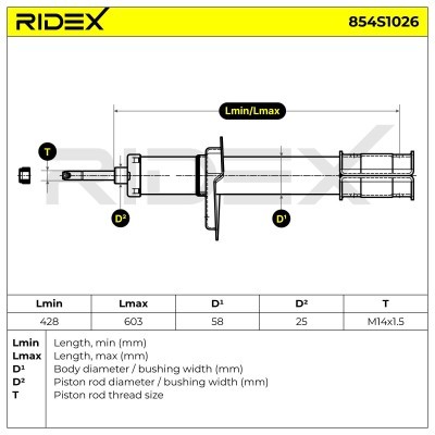 Stoßdämpfer RIDEX 854S1026 854S1026 - foto 7