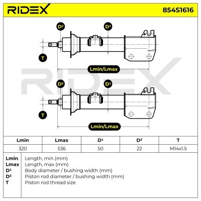Stoßdämpfer RIDEX 854S1616 854S1616 - foto 5