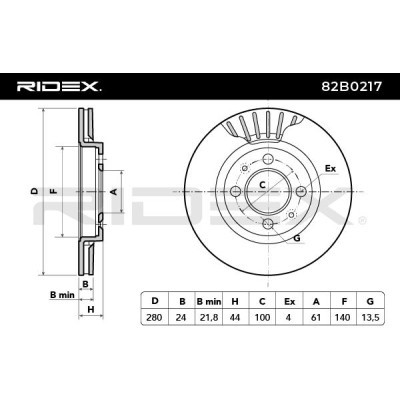 Bremsscheibe RIDEX 82B0217 82B0217 - foto 3