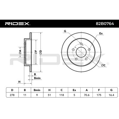 Bremsscheibe RIDEX 82B0764 82B0764 - foto 8