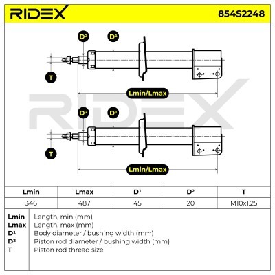 Stoßdämpfer RIDEX 854S2248 854S2248 - foto 5