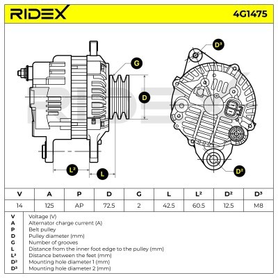 Generator RIDEX 4G1475 4G1475 - foto 5